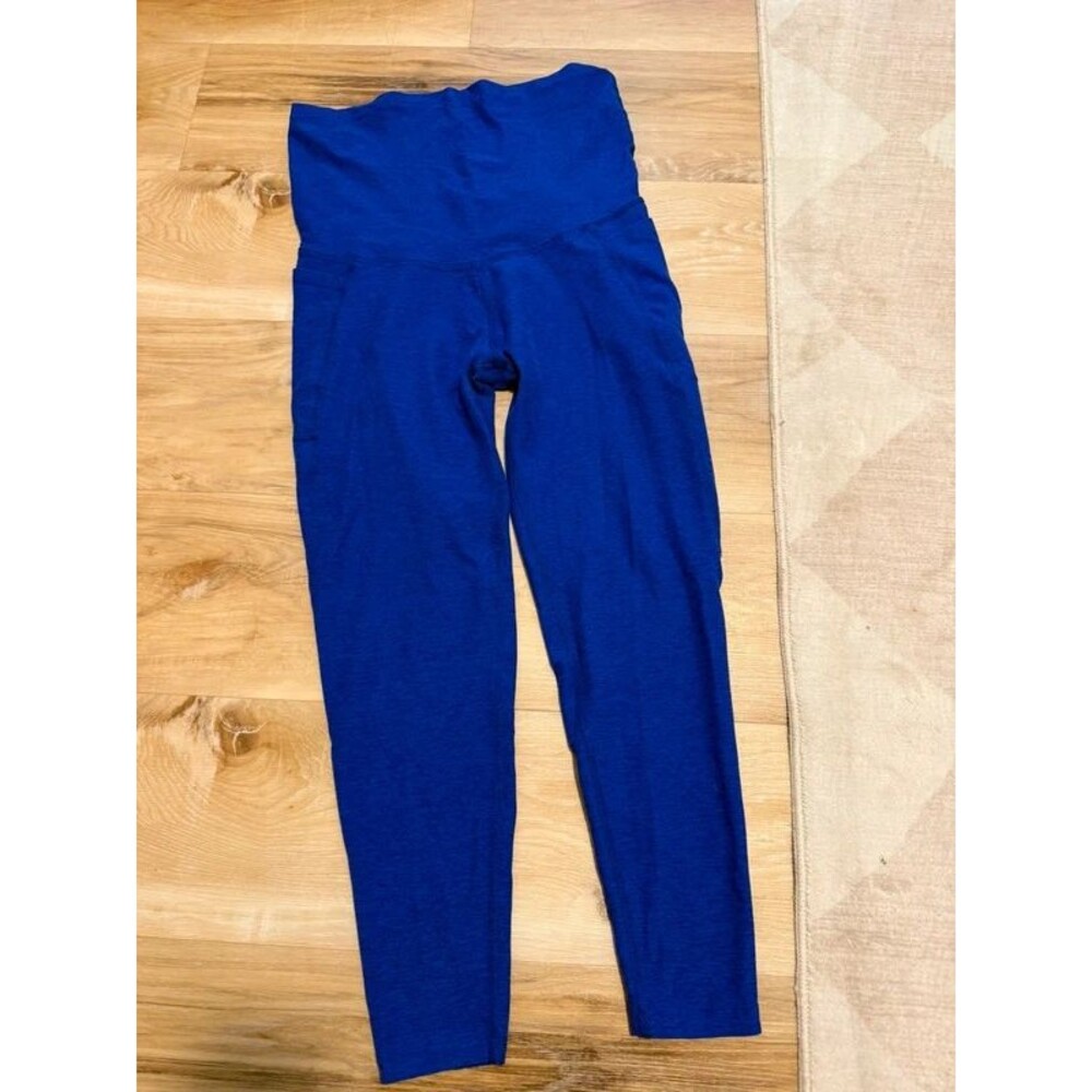 Beyond yoga beyond the bump maternity leggings, large heather royal blue
